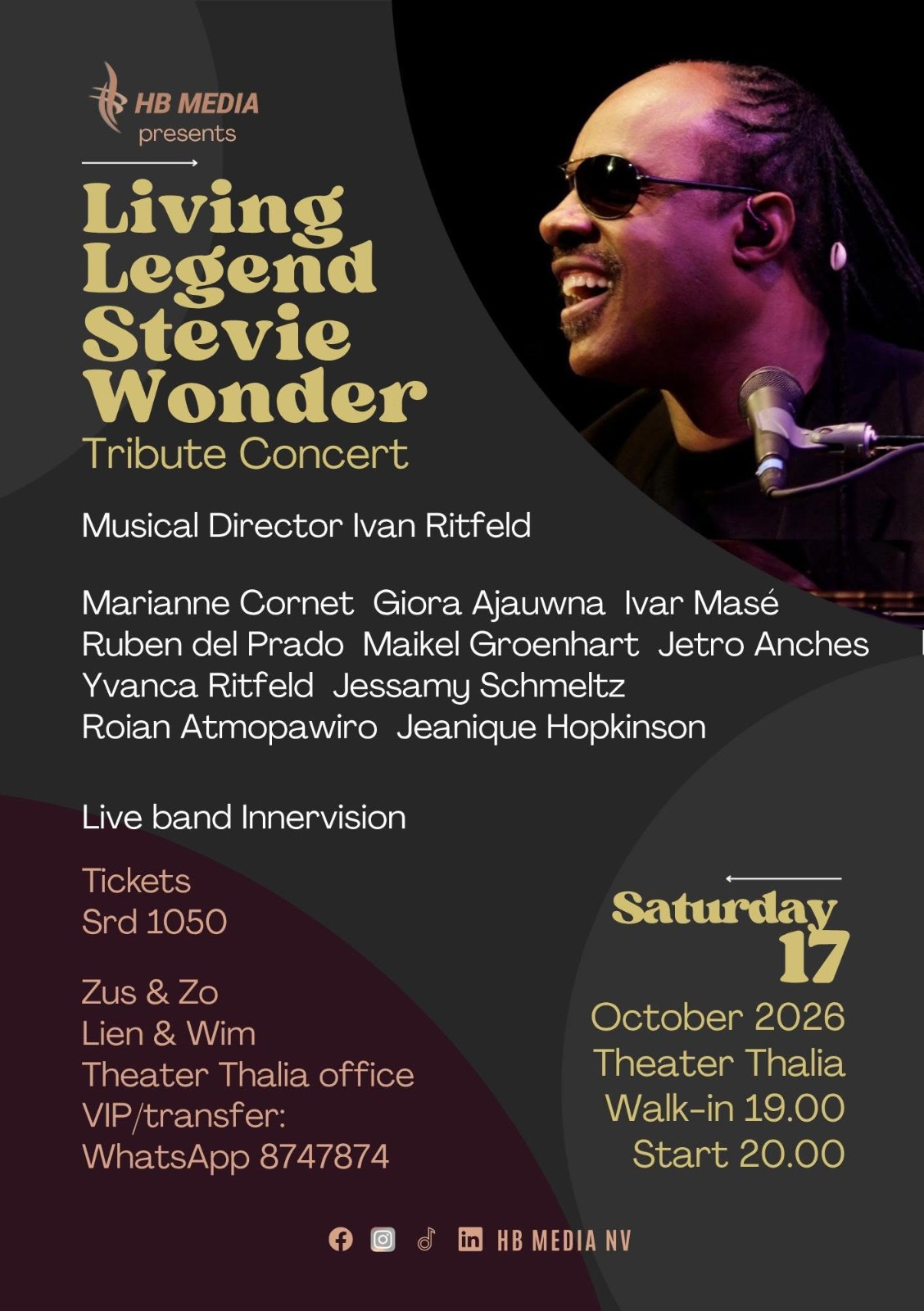 Poster Living Legend Stevie Wonder tribute concert
